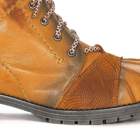 Maciejka Yellow Lace-up Boots 03961-07/00-4