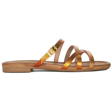 Maciejka Women's Leather Flip-Flops Copper