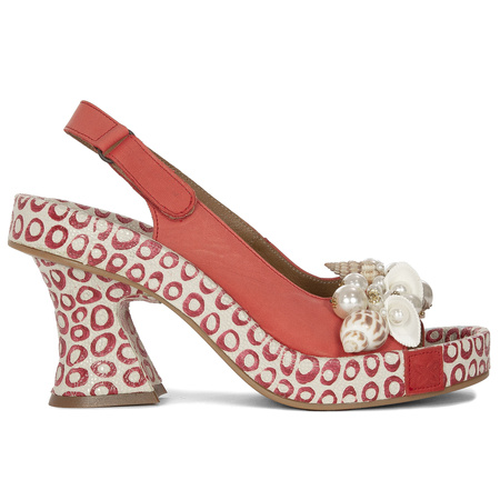 Maciejka Women's High Heel Leather Sandals Red