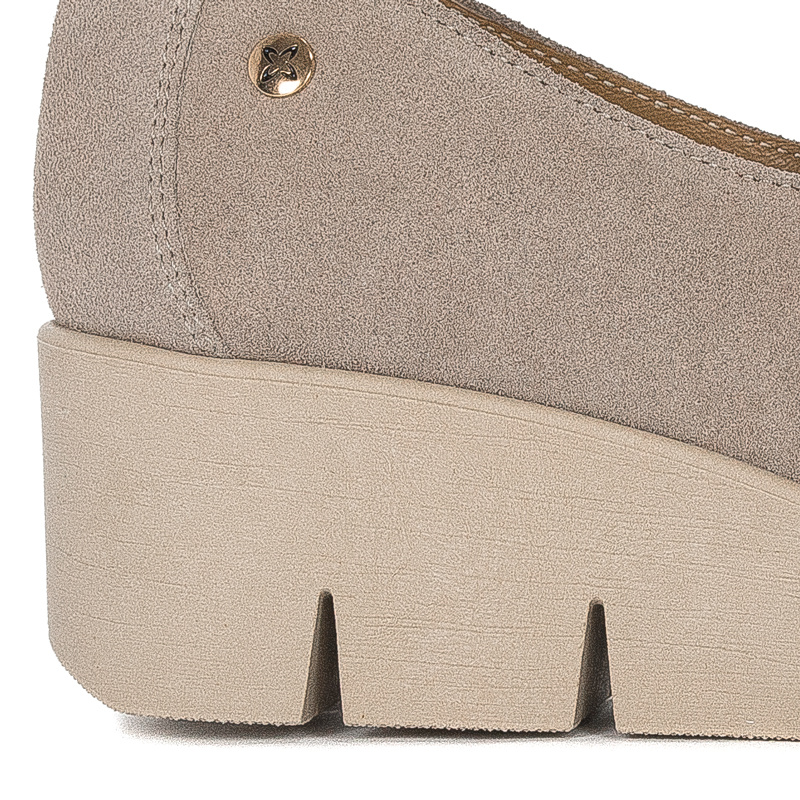Maciejka Dark Beige Suede Leather Flat Shoes 05829-10/00-1