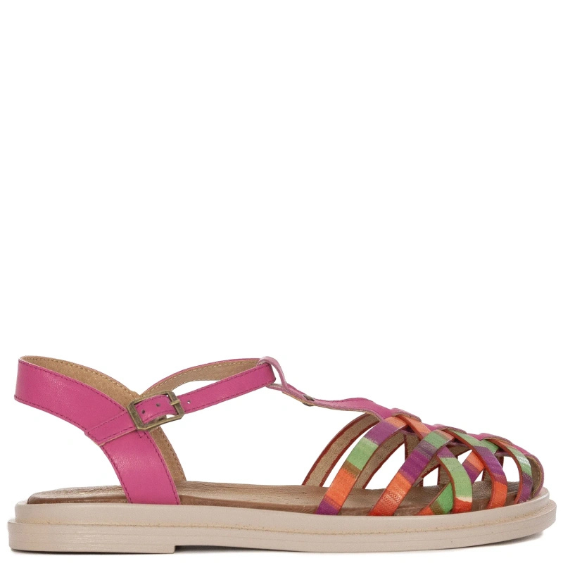 Maciejka Women's Leather Sandals Fuchsia
