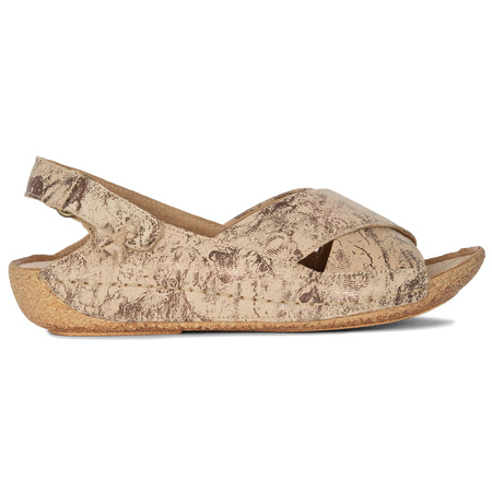 Maciejka Sandały Damskie Skórzane Beż + Miedź