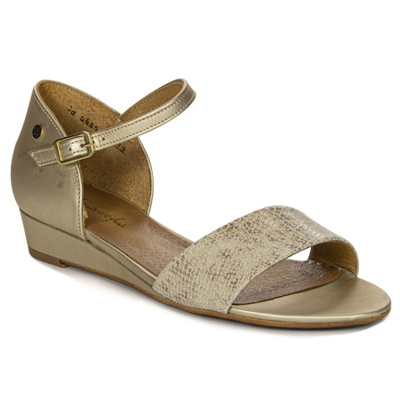 Maciejka Leather Gold Women's Sandals 06486-25/00-1