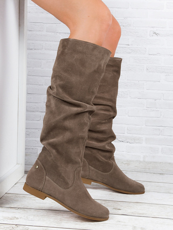 Maciejka Beige Knee-High Boots 05790-04/00-6