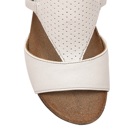 Maciejka Women's natural leather White + Grey sandals