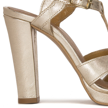 Maciejka Leather High Heel Sandals Gold 06080-25/00-1