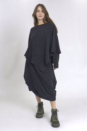 Knitted poncho Ada Graphite