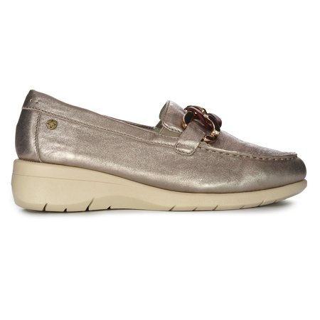 Maciejka Gold Leather Flat Shoes P6507-25/00-1