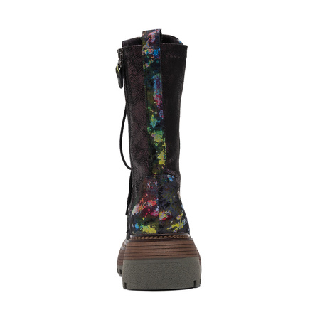Maciejka Leather Work Boots Platform Side Zip Multicolor 06203-39/00-8