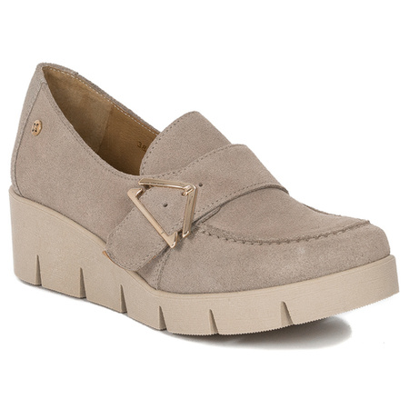 Maciejka Dark Beige Suede Leather Flat Shoes 05829-10/00-1