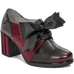 Maciejka 03655-55-00-5  Black Red Flat Shoes