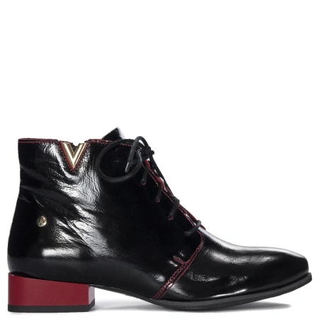Maciejka Black and Red Pattented Leather women's Boots