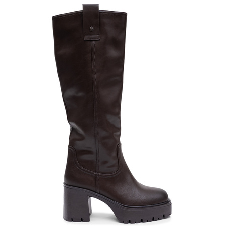 Maciejka Women’s Natural Leather Knee-High Boots Brown 8 cm Block Heel K7693-01/00-7