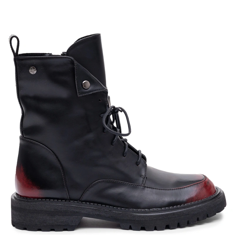 Maciejka Leather Insulated Lace-up Ankle Boots Burnished Black K7749-08/00-7