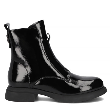 Filippo Women's Patent Leather Ankle Boots, Black