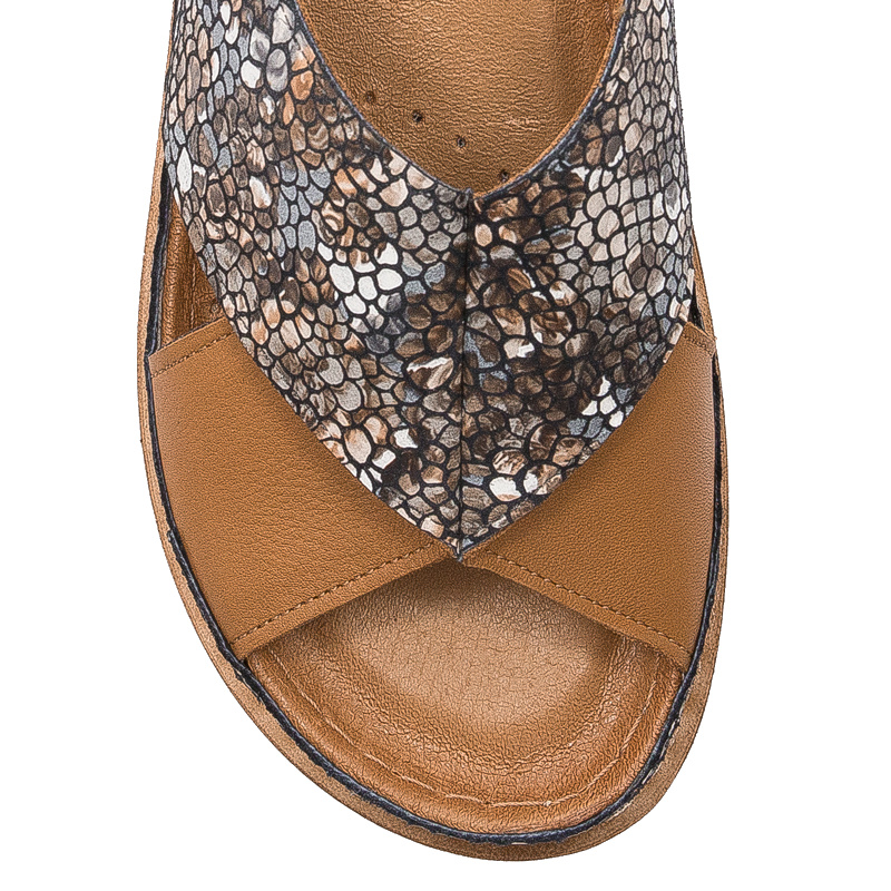 Maciejka Brown Women's Leather Slides