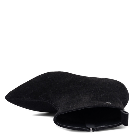 Maciejka Women's Suede Ankle Boots on a Stiletto Heel Black Suede Slip-On K7695-01/00-7