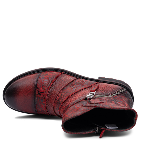 Maciejka Leather Warm-Lined Ankle Boots Red 07610-08/00-8