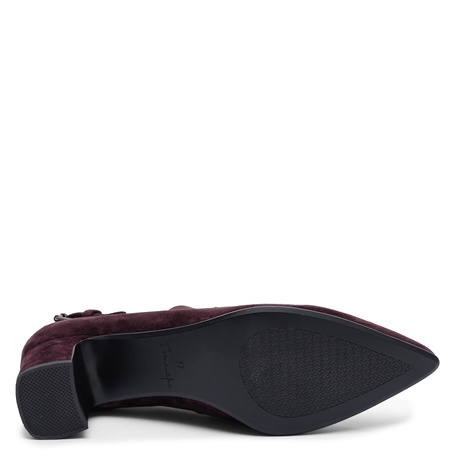 Maciejka Burgundy Suede Ankle Boots with Stretch Upper K7691-23/00-7