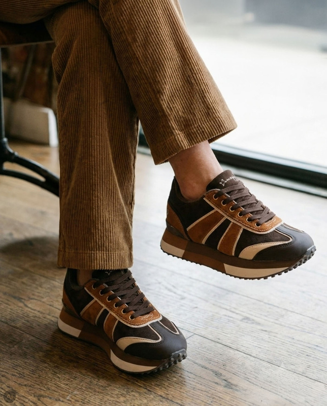 Maciejka Skórzane Sneakersy Damskie Na Brązowe M7356-02/00-7