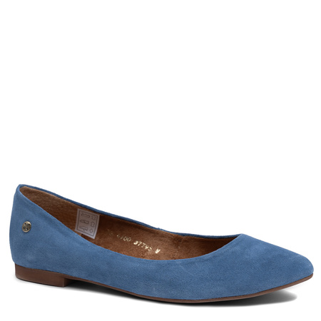 Maciejka Women's Blue Suede Slip-on Ballet Flats 4100W-14/00-8