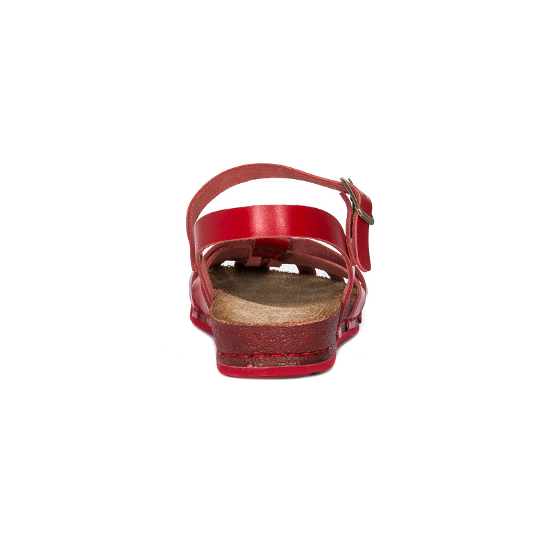 Maciejka Leather Flat Woven Sandals Red 03074-08/00-0
