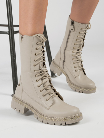 Maciejka Women's Boots Beige Leather 