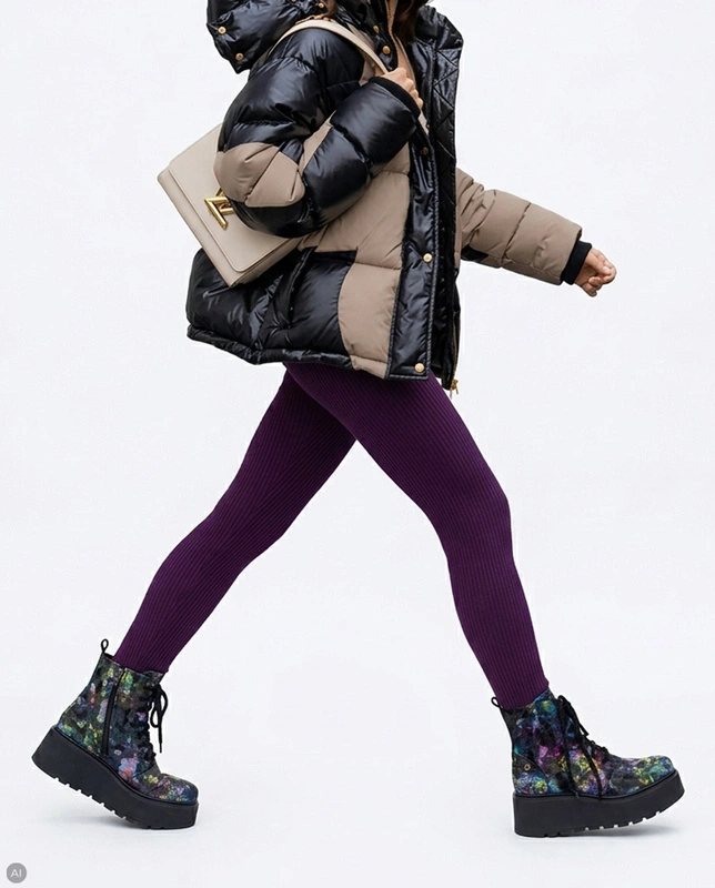 Maciejka Leather Lace-Up Platform Ankle Boots With Artistic Pattern Multicolour 6762W-39/00-6