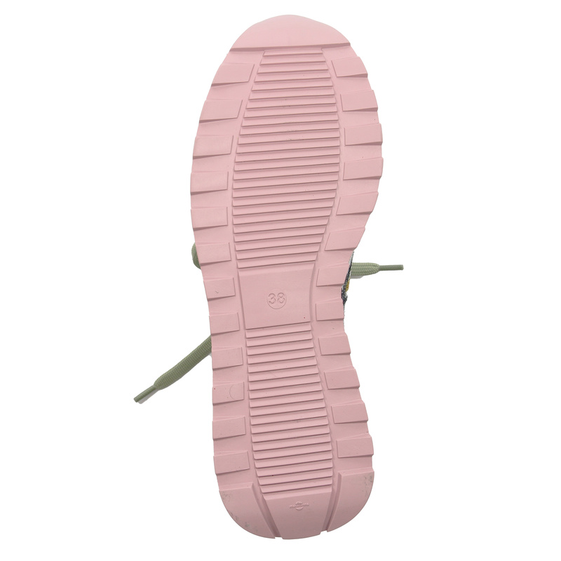 Maciejka Woman's Green Pink Leather Sneakers 06322-09/00-1