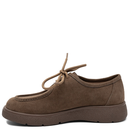 Maciejka Women's Natural Suede Leather Lace-Up Shoes Brown K7189-04/00-1
