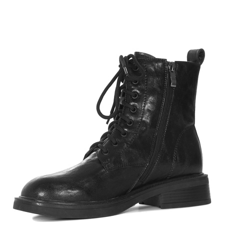 Maciejka Leather Insulated Lace-Up Side-Zip Black K7180-01/00-7