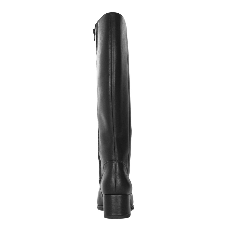 Maciejka Leather Knee-High Boots Stable Block Heel Black A7165-01/00-7
