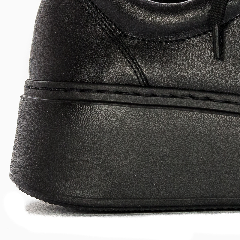 Maciejka Women's Black Genuine Leather Platform Sneakers 06191-01/00-8