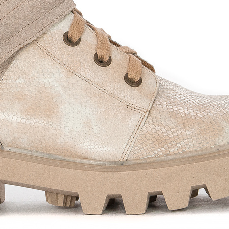 Maciejka 05219-04/00-3 Beige Lace-up Boots