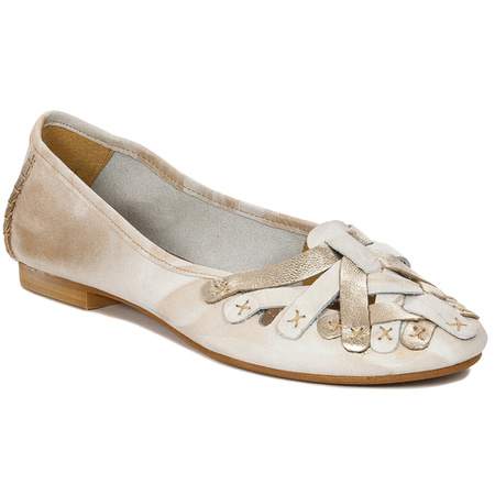 Maciejka Beige + Gold Ballerina 01358-22/00-0