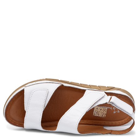 Maciejka Leather Platform Sandals White L4495-11/00-1