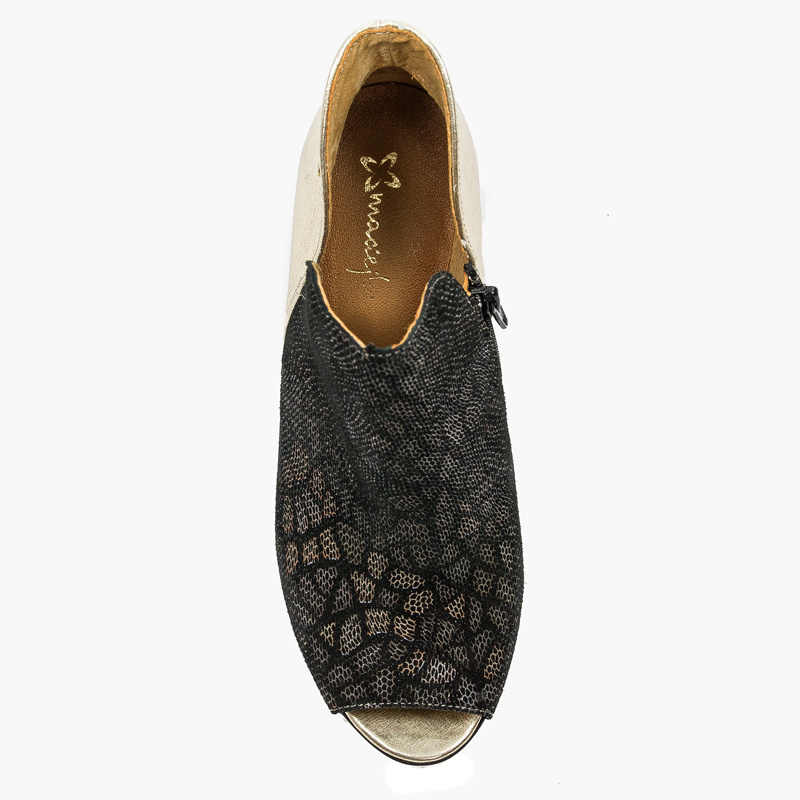 Maciejka Black + Gold velor Boots