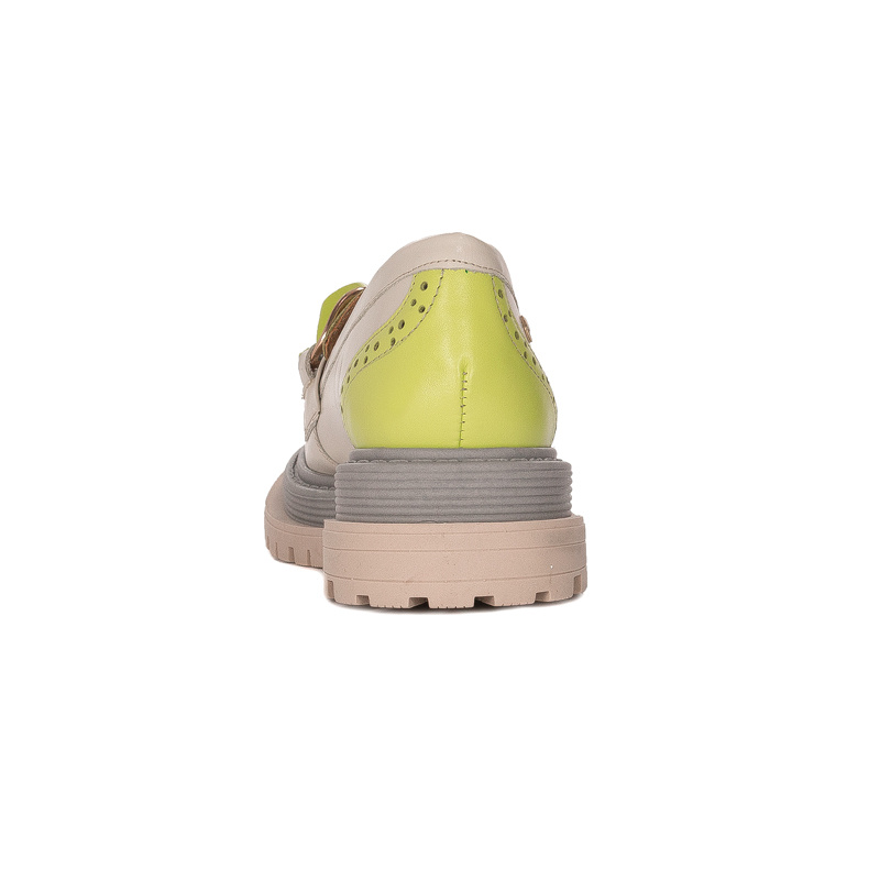 Maciejka Women's Beige + Pistachio Flat Shoes