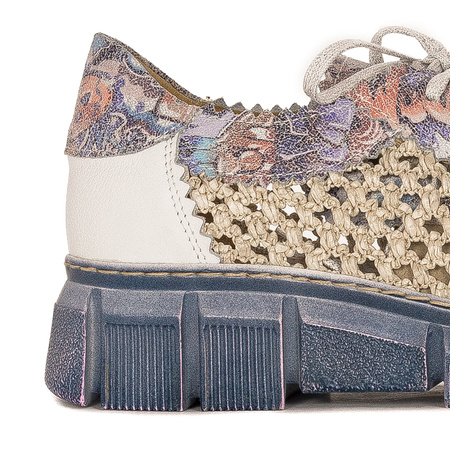 Maciejka Perforated Leather Platform Shoes Blue 05850-06-00-1