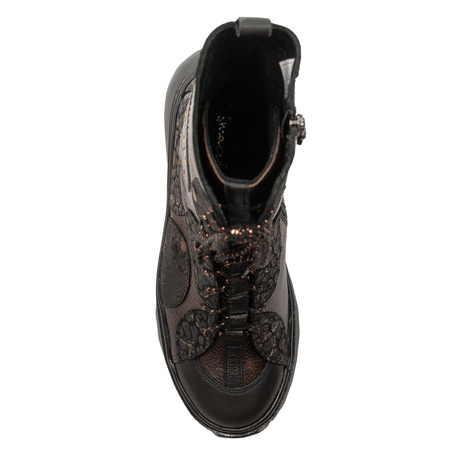 Maciejka Women's Leather Boots on Platform Brown
