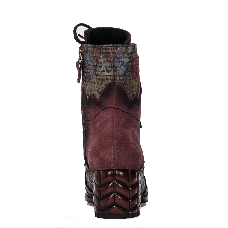 Maciejka burgundy Lace-up Boots