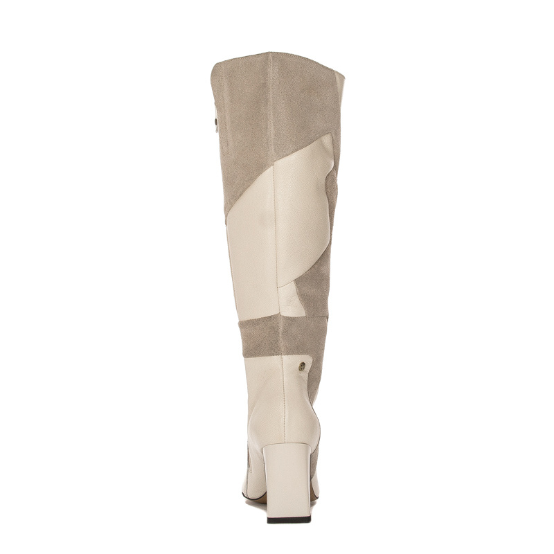 Maciejka Light Beige Knee-High Boots 05784-22/00-8