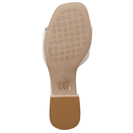 Maciejka White Women's Leather Slides