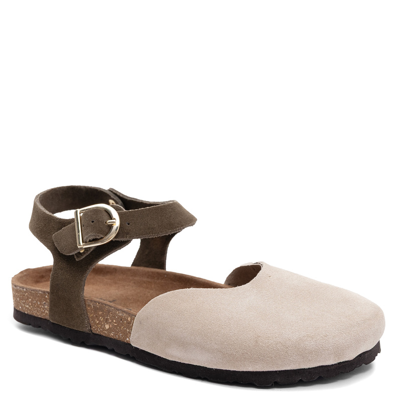 Maciejka Sandals Closed Toe Flat Sole Beige-Green H7365-04/00-0