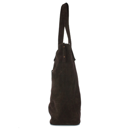 Maciejka Women's Grey Velor Leather Handbag