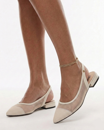 Maciejka Openwork Slingback Pumps Beige K7525-22/00-1