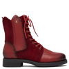 Maciejka Leather Lace-Up Boots Flat Heel Red A7155-08/00-7