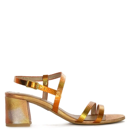 Maciejka Women's Leather Heeled Orange Sandals