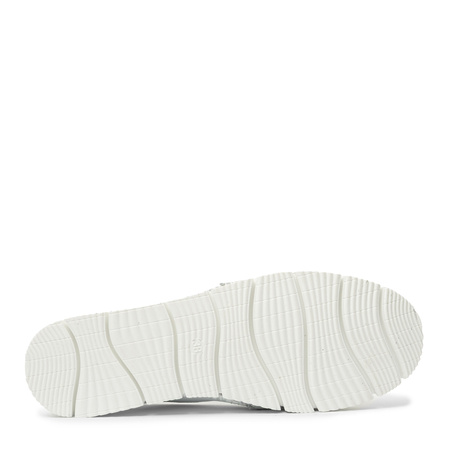 Maciejka Półbuty Skórzane Wsuwane Biało-Srebrne 03512-70/00-0