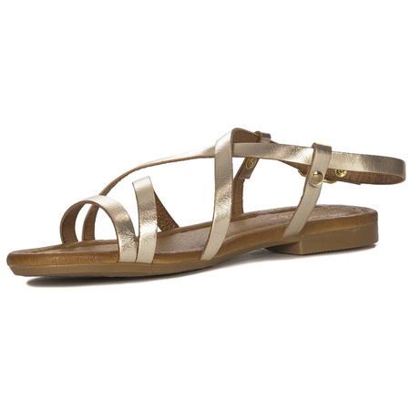 Maciejka Leather Gold Women's Sandals 06635-25/00-0